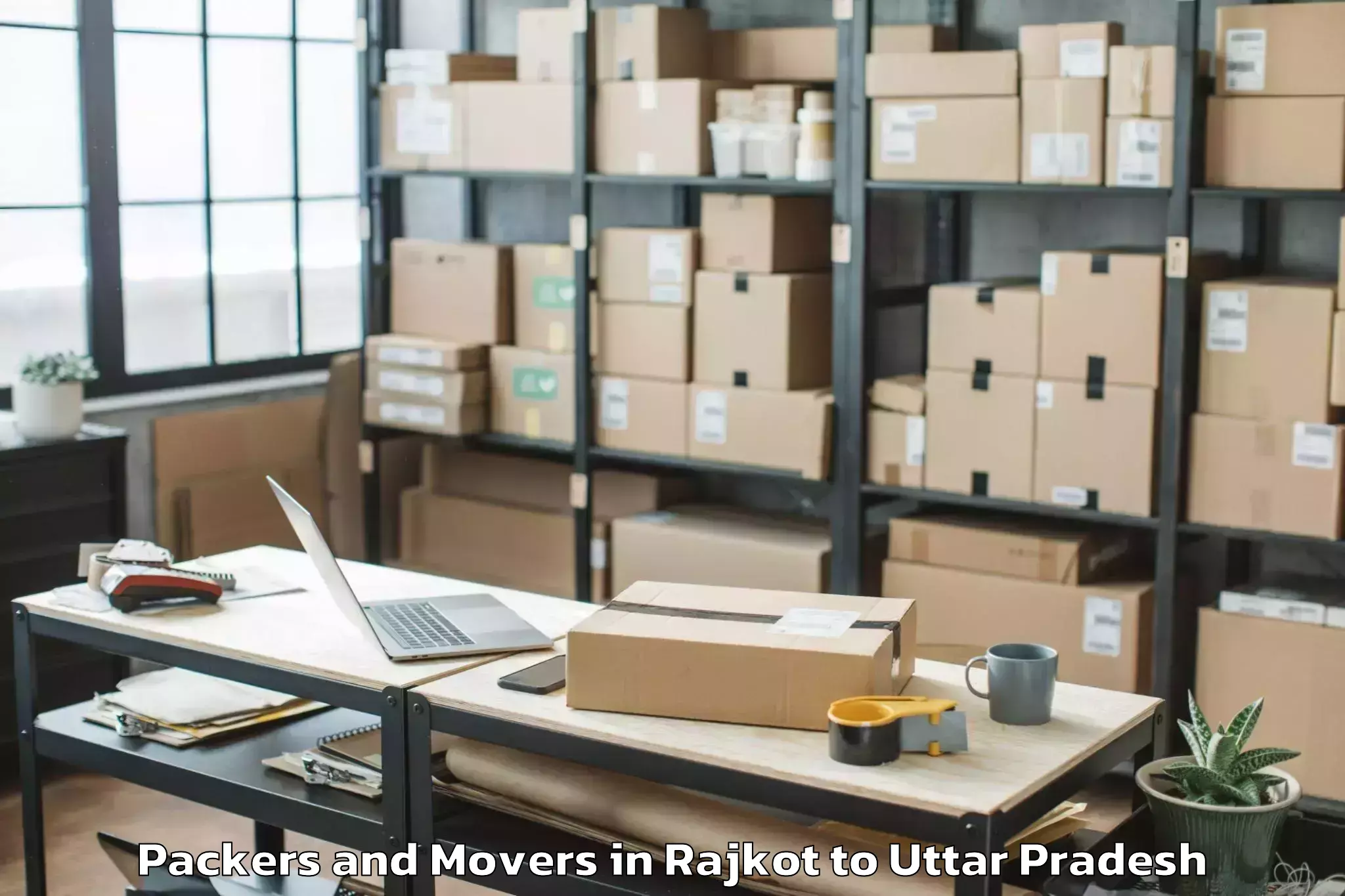 Top Rajkot to Belthara Road Packers And Movers Available